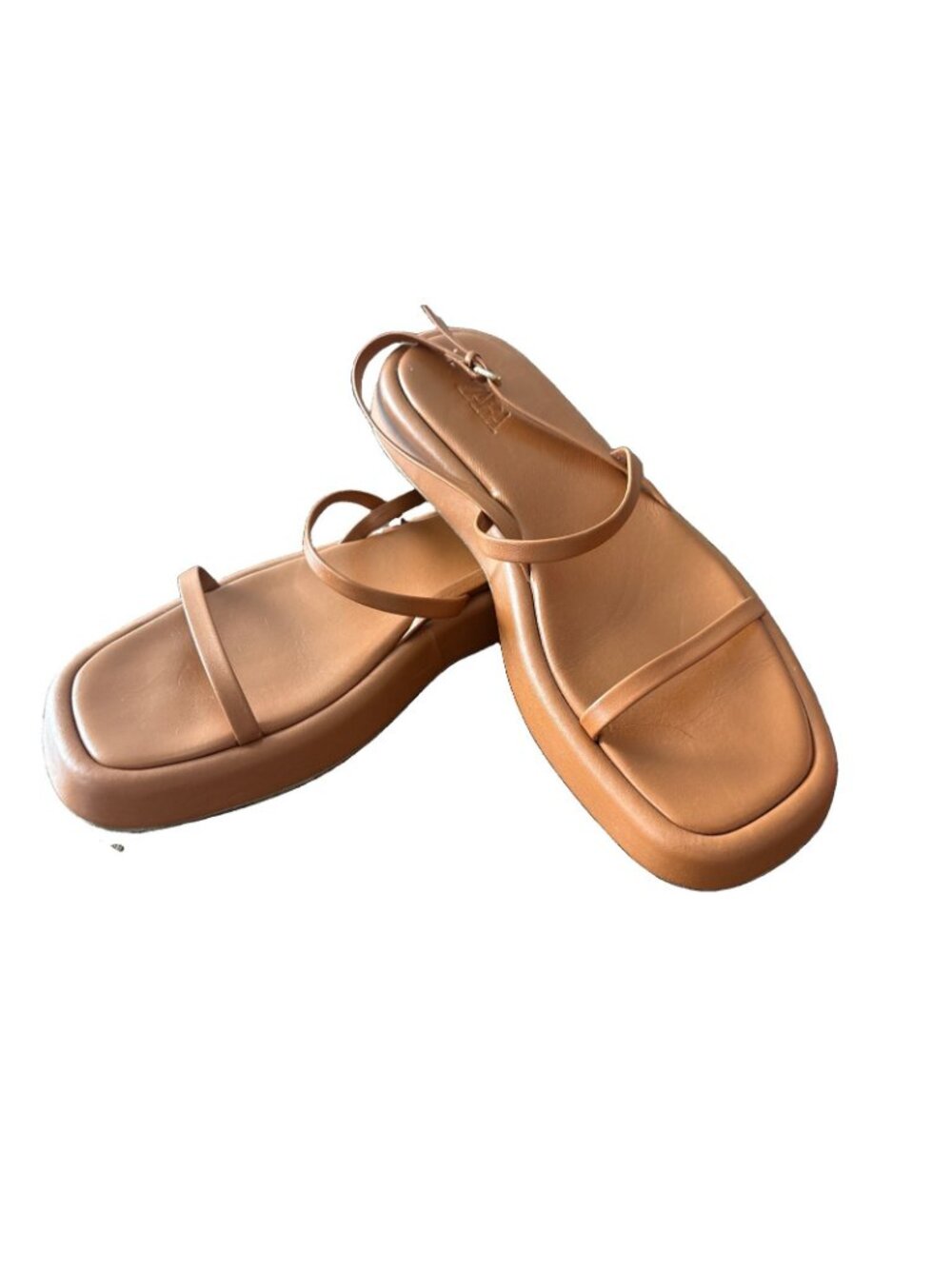 ZARA Flat Leather Sandal | US 7.5 - EUR 38 | Brown-Made In Spain - Picture 4 of 7